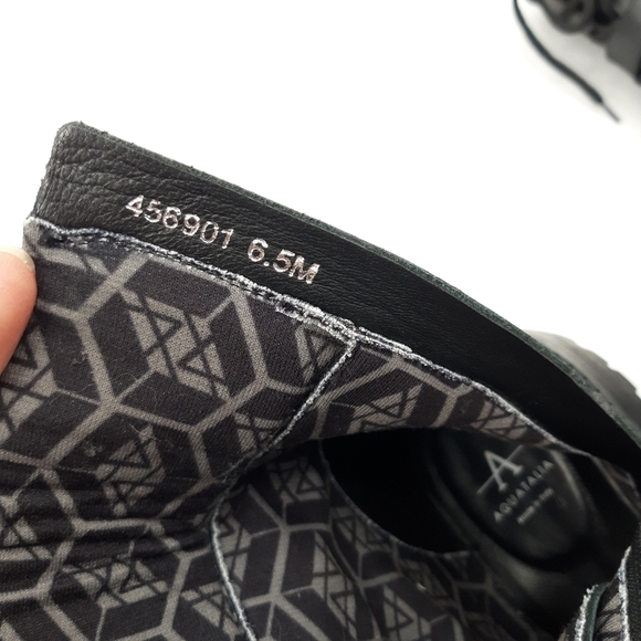 AQUATALIA | Octavia Weatherproof Calfskin Buckle Combat Boot in Black - Picture 9 of 11